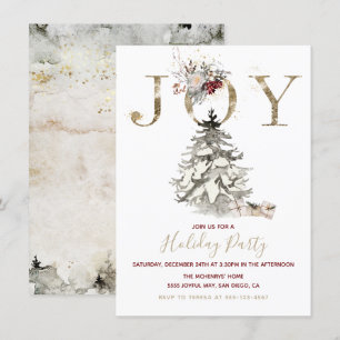 Invitación Fiesta navideña del árbol de navidad de Woodland J