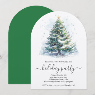 Invitación Fiesta Navideña del Árbol de Navidad Nevado