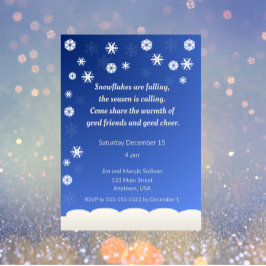 Invitación Fiesta Navideña del Copo de Nieve Suave