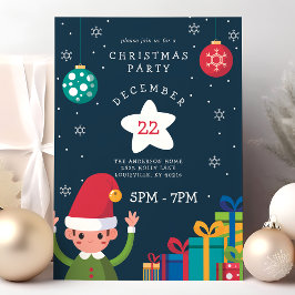 Invitación Fiesta Navideña del Elfo Bonito