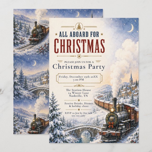 Invitación Fiesta Navideña del Tren de Navidad (Anverso / Reverso)