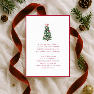 Invitación Fiesta Navideña Elegante de árbol de Navidad en ac