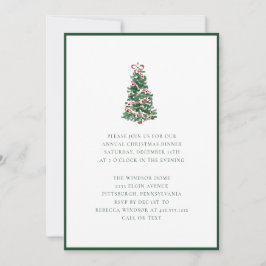 Invitación Fiesta Navideña Elegante de árbol de Navidad en Ac