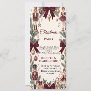 Invitación Fiesta navideña elegante del Cascanueces Holiday