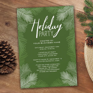 Invitación Fiesta Navideña Empresarial Rama Rústica Holiday