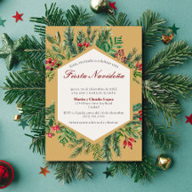 Fiesta Navideña Española Clásica Chic Lindo Navida