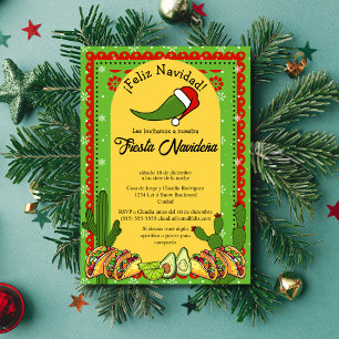 Invitación Fiesta Navideña Española Jalapeño Divertido