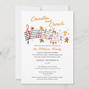 Invitación Fiesta Navideña Familiar de Velas y Villancicos Mu