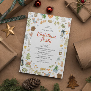 Invitación Fiesta Navideña Festiva Adorable