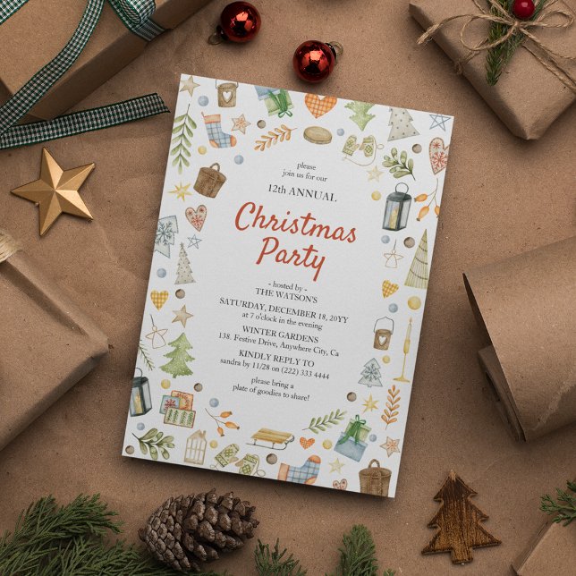 Invitación Fiesta Navideña Festiva Adorable (Subido por el creador)