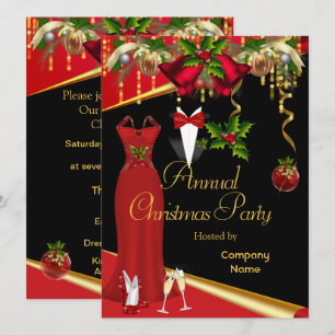 Invitación Fiesta Navideña Formal Corporativa de Fin de Año R