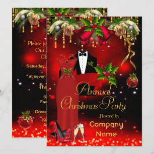 Invitación Fiesta Navideña Formal Corporativa de Fin de Año R