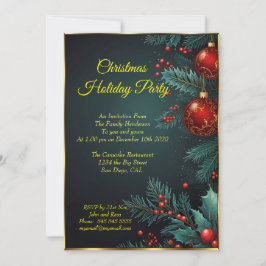 Invitación Fiesta navideña Mistletoe baudibles rojos