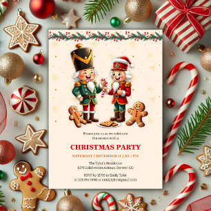 Invitación Fiesta Navideña Moderna de Cascanueces de Jengibre