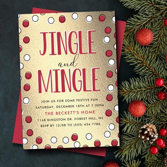 Invitación Fiesta navideña moderna de jingle y mingle (Subido por el creador)