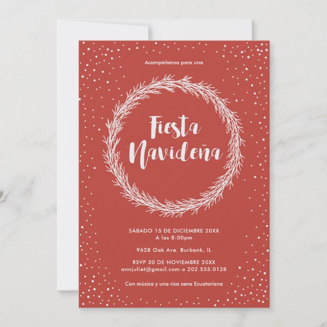 Invitación Fiesta Navideña Navidad (Anverso)