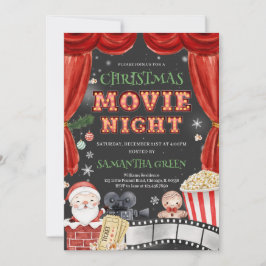 Invitación Fiesta navideña nocturna de películas navidades