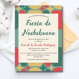 Invitación Fiesta Navideña Retro Española Nochebuena Navidad