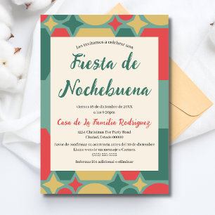 Invitación Fiesta Navideña Retro Española Nochebuena Navidad