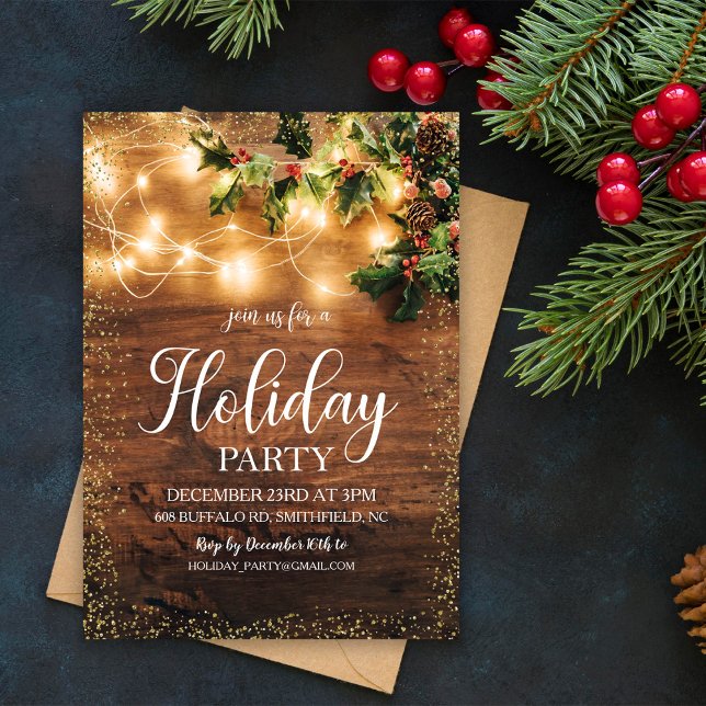 Invitación Fiesta Navideña Rústica de Navidad (Subido por el creador)