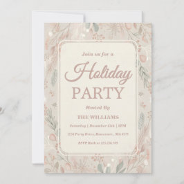 Invitación Fiesta Navideña Tonos Terrosos Boho