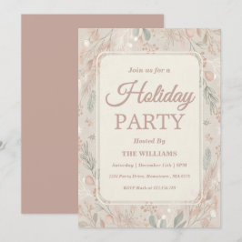 Invitación Fiesta Navideña Tonos Terrosos Boho
