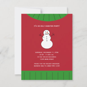 Invitación Fiesta navideña verde rojo con Navidades feos