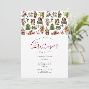 Invitación Fiesta Navideña Vintage