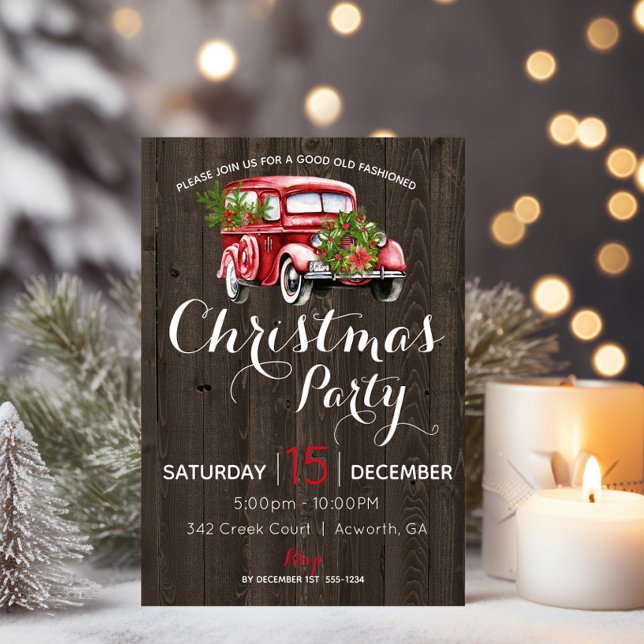 Invitación Fiesta navideño de camionetas rojas (Subido por el creador)