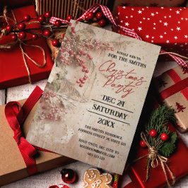 Invitación Fiesta navideño vintage
