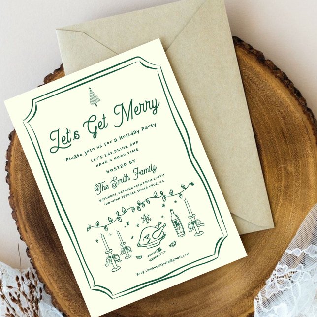 Invitación Fiesta navideñoMano de escritura divertida (Subido por el creador)