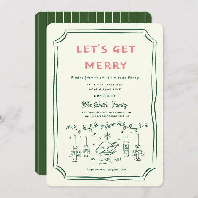 Invitación Fiesta navideñoMano de escritura divertida (Subido por el creador)