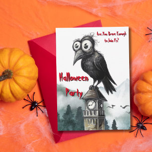 Invitación Fiesta negra gótica y fiesta de Halloween con fant