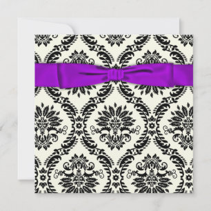Invitación Fiesta negro de Damask Fiesta morado negro