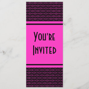 Invitación fiesta negro rosa