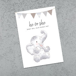 Invitación Fiesta Neutral de Elefante Infantil Moderno de Gén