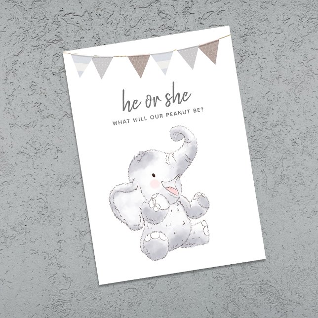 Invitación Fiesta Neutral de Elefante Infantil Moderno de Gén (Subido por el creador)