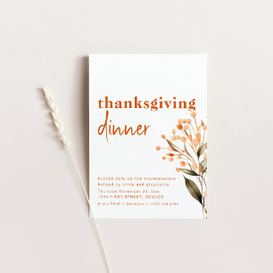 Invitación Fiesta Neutral simple de la cena de Acción de Grac