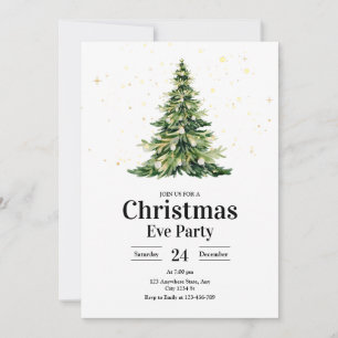 Invitación Fiesta Noche de Navidad Árbol de Navidad Minimalis