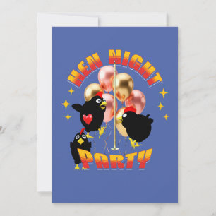 Invitación Fiesta Nocturna de Gallinas Divertidas Gallina Div