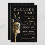 Invitación Fiesta nocturno Black Gold 30 Birthday Karaoke<br><div class="desc">Clásico Oro Negro 30 cumpleaños Karaoke noche invitación</div>