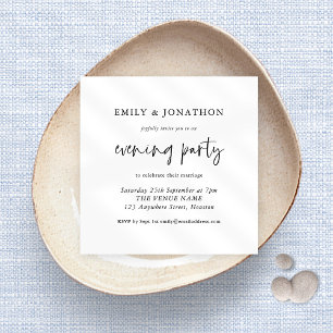 Invitación Fiesta nocturno de cualquier Boda de guiones de co