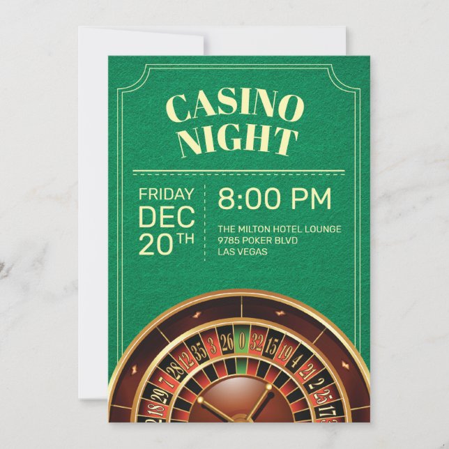Invitación Fiesta nocturno de Green Casino invitado (Anverso)