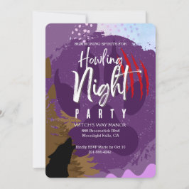 Invitación Fiesta nocturno de Halloween Howling