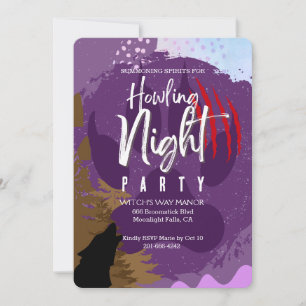 Invitación Fiesta nocturno de Halloween Howling