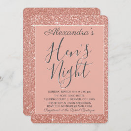 Invitación Fiesta nocturno de Hen, Purpurina de la Marcha de