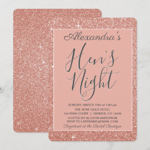 Invitación Fiesta nocturno de Hen, Purpurina de la Marcha de 