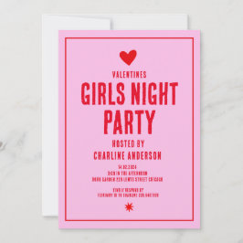 Invitación Fiesta nocturno de los Chicas de San Valentín