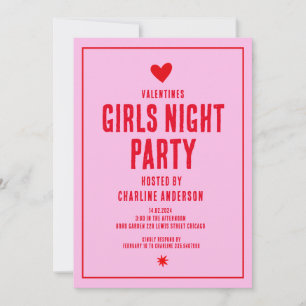 Invitación Fiesta nocturno de los Chicas de San Valentín