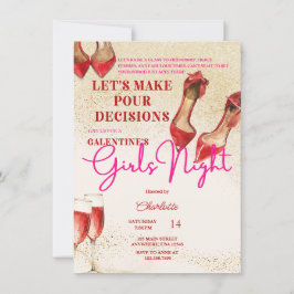 Invitación Fiesta nocturno de los Chicas de San Valentín